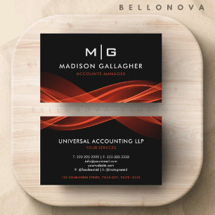 Custom Black And White Red Professional Business Card