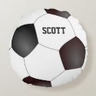 Custom Black and White Soccer Ball Pillow