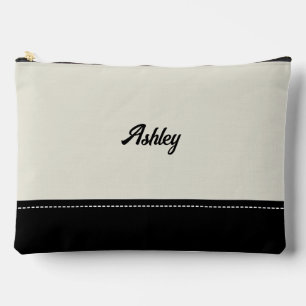 Custom black beige personalised preppy stylish accessory pouch