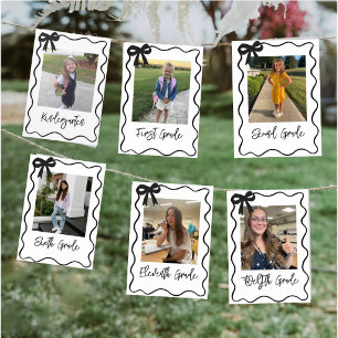 Custom Black Bow Graduation Photo Milestone Gift Poster