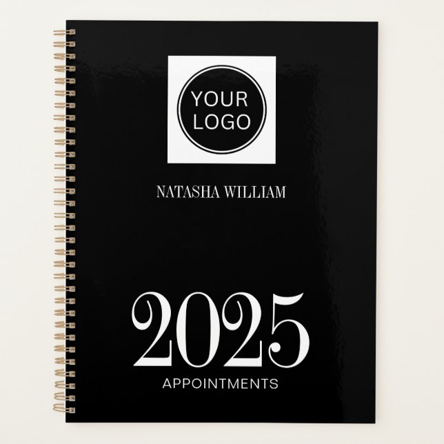 Custom Black Business Logo 2025 Planner (Front)