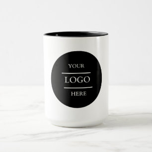 Custom Black Business Logo Branded Coffee Mug
