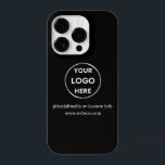 Custom Black Business Logo Branded iPhone 14 Pro Case<br><div class="desc">Promote your brand with this customisable Iphone 14 Pro Case. This design features your own logo and social media information, along with a space for a custom homepage address. Perfect for giveaways, trade shows, and other promotional events. Need help with personalisation? Contact us using the message button below for assistance....</div>