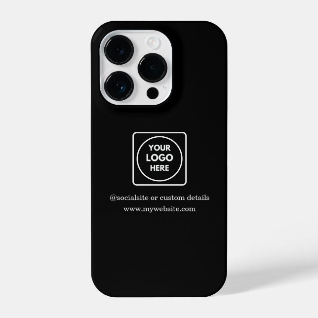 Custom Black Business Logo Promo iphone case (Back)