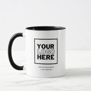 Custom Black Business Name and Logo Branded Mug