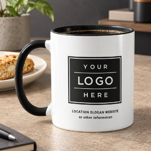 Custom Black Business Name and Logo Combo Mug