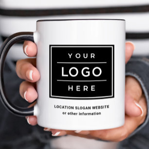 Custom Black Business Name and Logo Combo Mug