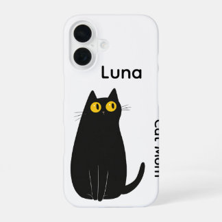 Custom Black Cat iPhone Case – Add Name
