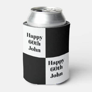 Custom Black Chequered  Can Cooler