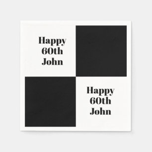 Custom Black Chequered  Napkin