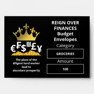 Custom BLACK Christian Budget Money Wallet Envelope