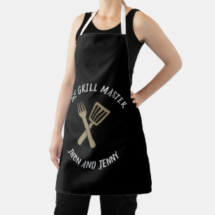 Custom Black Colour Aprons Personalised Aprons f