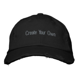 Custom Black Colour Create Your Own Text Embroidered Hat