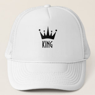Custom Black Colour Crown King Text Trucker Hat