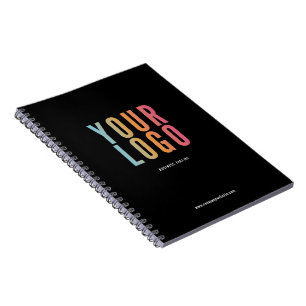 Custom Black Company Logo Promotional Notebook