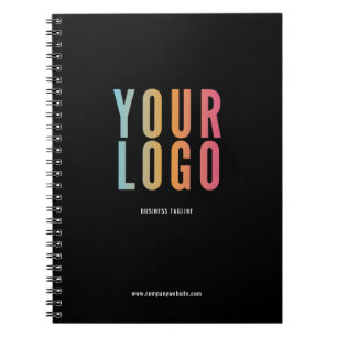 Custom Black Company Logo Promotional Notebook