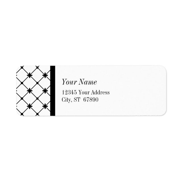 Custom Black Cross Return Address Labels (Front)