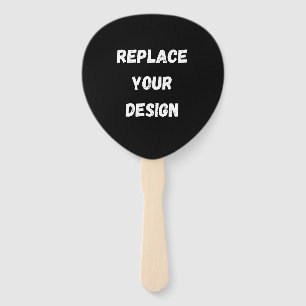 Custom Black Design Add Photo or Text Hand Fan