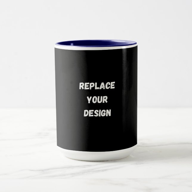 Custom Black Design Add Photo or Text Mug (Center)