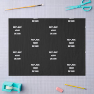 Custom Black Design Add Photo or Text Tissue Paper