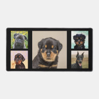 Custom Black Dog Photos on Black Desk Mat