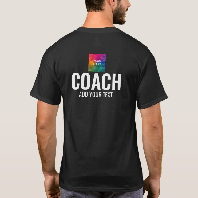 Custom Black Double Sided Design Mens Coach T-Shirt (Back)