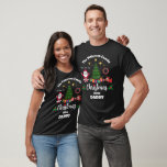 Custom Black Family Christmas Santa Claus Unisex T-Shirt<br><div class="desc">Elegant Black Family Christmas with Christmas Tree, Santa Claus, Reindeer and Name Unisex T-Shirt Design. You can easily change the name//text, the font type, font colour and font size as needed. Click "Personalise" to find editing tools. You can do whatever you like and make it your own. You can also...</div>