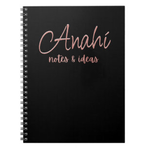 Custom Black Faux Rose Gold Foil Notes & Ideas Notebook