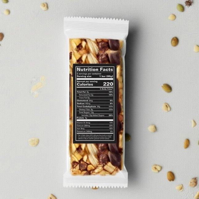 Custom Black FDA Compliant Nutritional Food Label (Creator Uploaded)