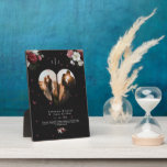 Custom Black Floral couple valentine's Day Gift  Plaque<br><div class="desc">Chic personalised "heart Shaped collage" canvas printable contains 2 big photos of artwork. DESIGN TIPS: Customise further to alter text size or font. To order without text,  you can also delete the text and the Love Message</div>