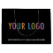 Custom Black Gift Bag with Company Logo 12.5x9 in