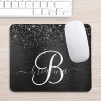 Custom Black Glitter Sparkle Monogram