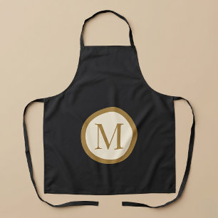 Custom Black & Gold Center Seal Monogram Apron