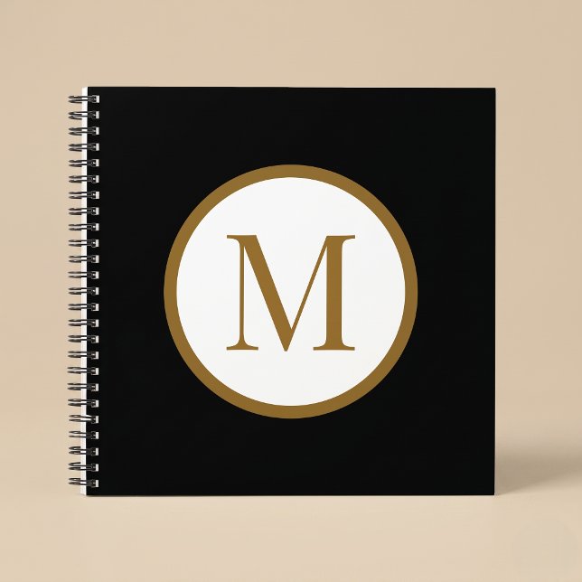 Custom Black & Gold Centre Seal Monogram Notebook (Creator Uploaded)