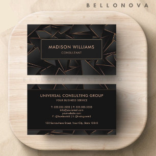 Custom Black Gold Dark Brown Professional Business Card