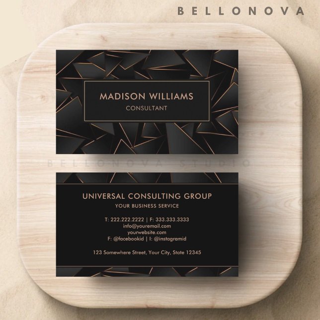 Custom Black Gold Dark Brown Professional Business Card (Custom Black Gold Dark Brown Professional Business Card)