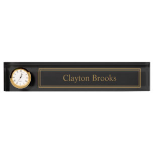 Custom Black & Gold Framed Monogram Nameplate