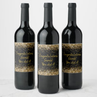 Custom Black Gold Graduation Party Graduate Favour