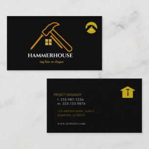 Custom Black + Gold Home Building Construction Lux Business Card