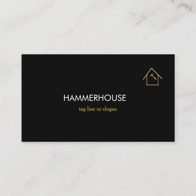 Custom Black + Gold Home Building Construction Lux Business Card | Zazzle