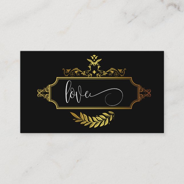 Custom Black Gold Indian Mandala RSVP Wedding  Enclosure Card (Front)