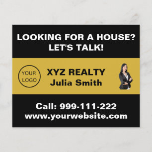 Custom Black Gold Real Estate Logo Promotional  Flyer