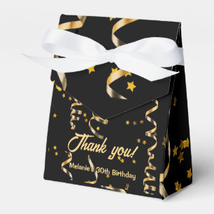 Custom Black Gold Thank You Favor Box