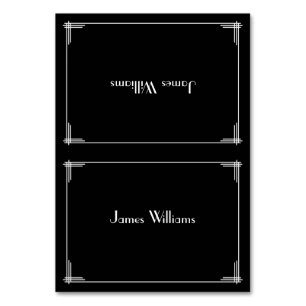 Custom Black Great Gatsby Art Deco Place Cards