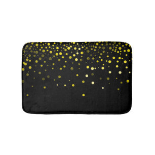 Custom Black Green Glitter Confetti Personalised Bath Mat