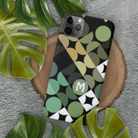 Custom Black Green Teal Blue Retro Art Pattern