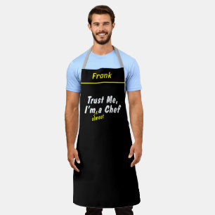 Custom Black I'm Almost a Chef Name Personalised Apron