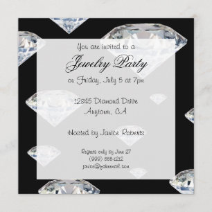 Custom Black Jewellery Party Invitations