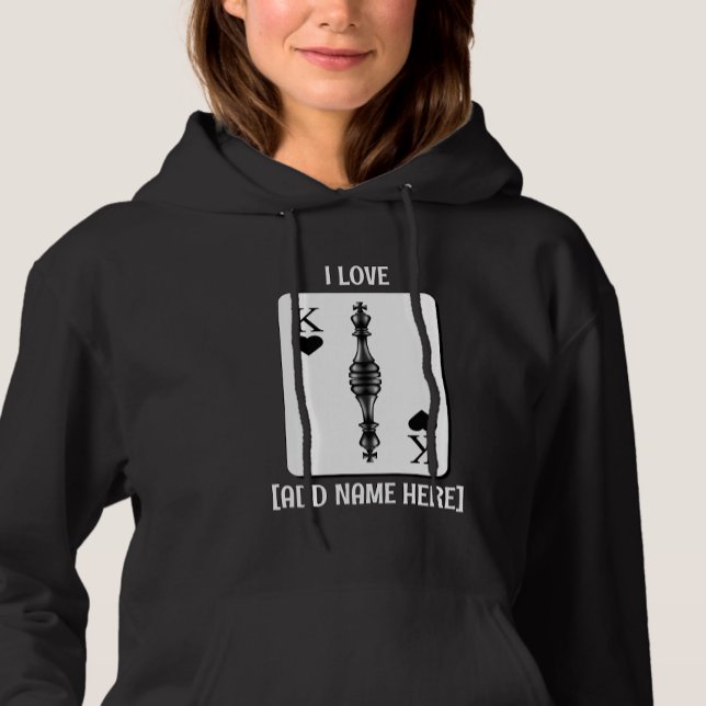 Custom BLACK KING PLAYING CARD Chess Piece Hoodie (Creator Uploaded)