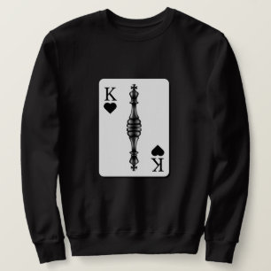Custom BLACK KING PLAYING CARD Chess Piece Sweatshirt